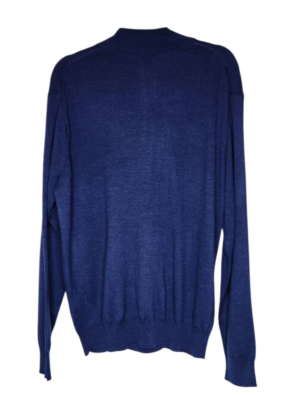 NWOT Peter Millar Merino Wool Silk Blend 1/2 Zip Blue Heather Sweater Size Large